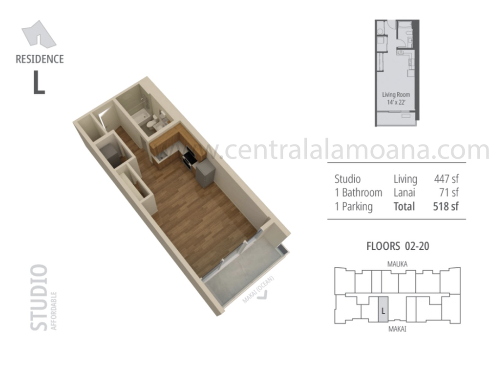The Central Ala Moana Floor Plan L