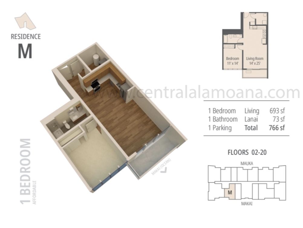 The Central Ala Moana Floor Plan M