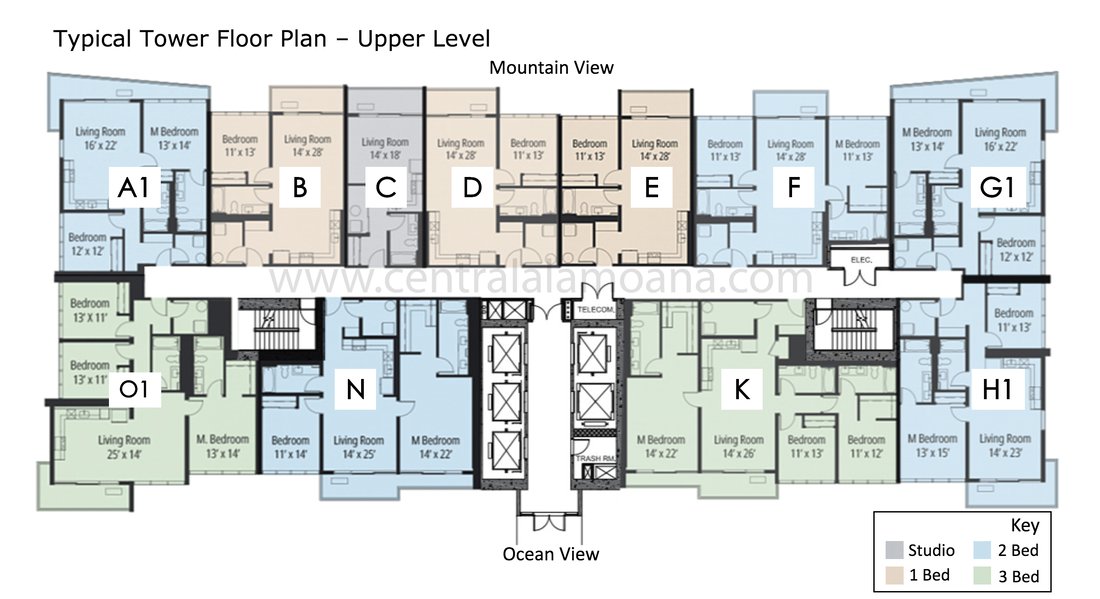The Central Ala Moana Floor Plan Upper Level